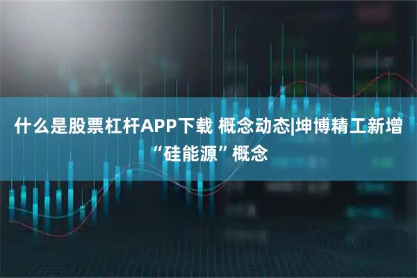 什么是股票杠杆APP下载 概念动态|坤博精工新增“硅能源”概念